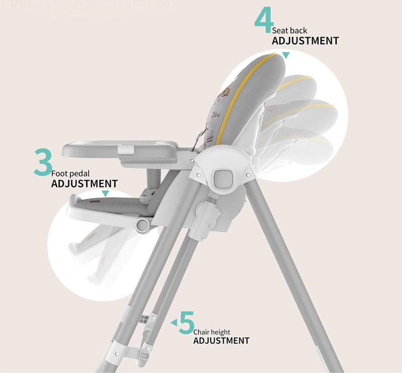 Adjustable baby high chair