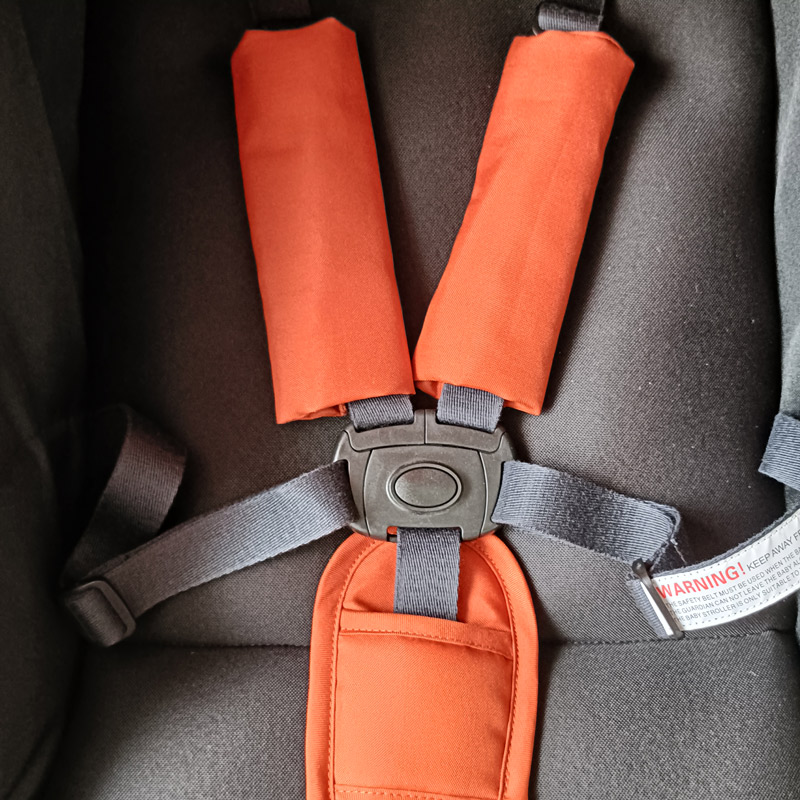 5-point harness with shoulder pads